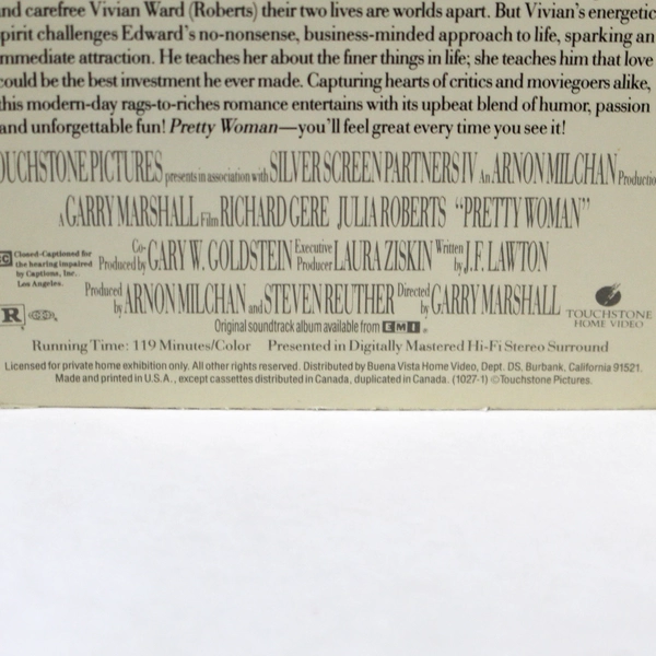 Pretty Woman VHS 1990 Julia Roberts Richard Gere Touchstone Classic Film