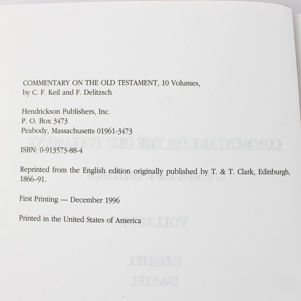 Keil & Delitzsch Commentary on the Old Testament Vol 9 Ezekiel Daniel 1996 HC