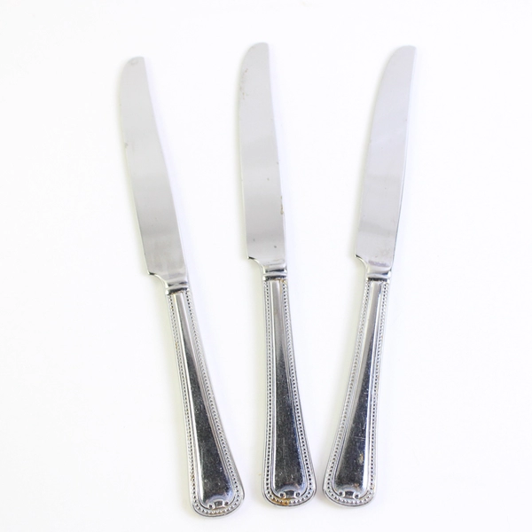 Lot of 3 Reed & Barton New Market 9.75" Dinner Knives Stainless Steel