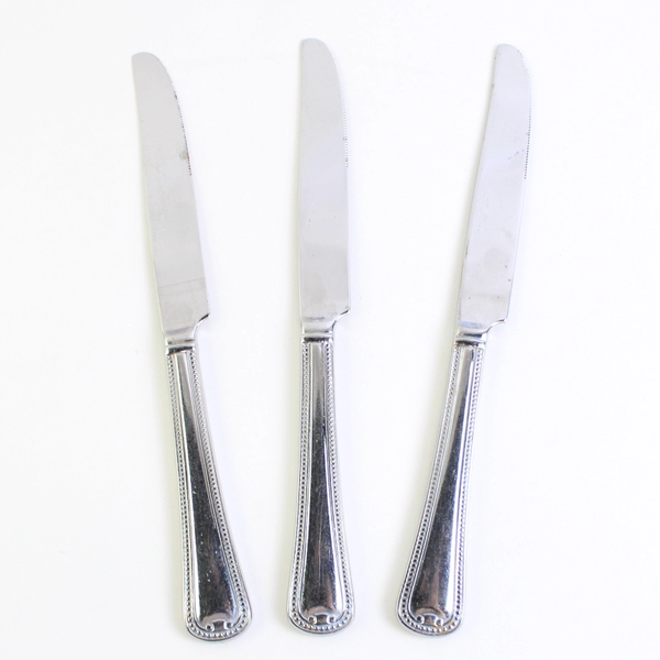 Lot of 3 Reed & Barton New Market 9.75" Dinner Knives Stainless Steel