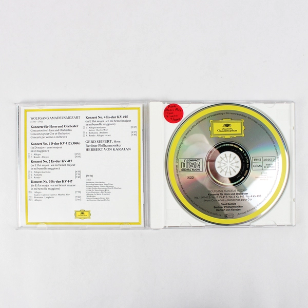 Wolfgang Amadeus Mozart 4 Hornkonzerte CD 1969 Herbert Von Karajan