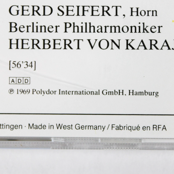 Wolfgang Amadeus Mozart 4 Hornkonzerte CD 1969 Herbert Von Karajan