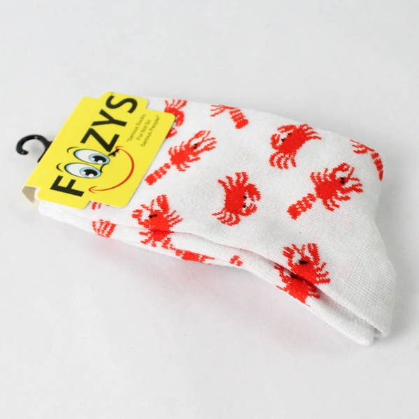 NWT Foozys Lobster Pattern Crew Socks Shoe Size 4-10