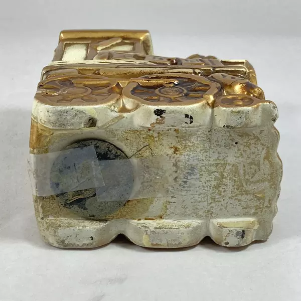 Vintage Atlantic City Ceramic Train Engine Coin Bank Souvenir with Stopper