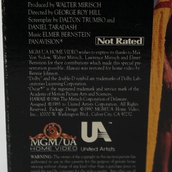 Hawaii VHS Tape Set 1990 MGM Julie Andrews Parts 1 & 2 - Pre-Owned