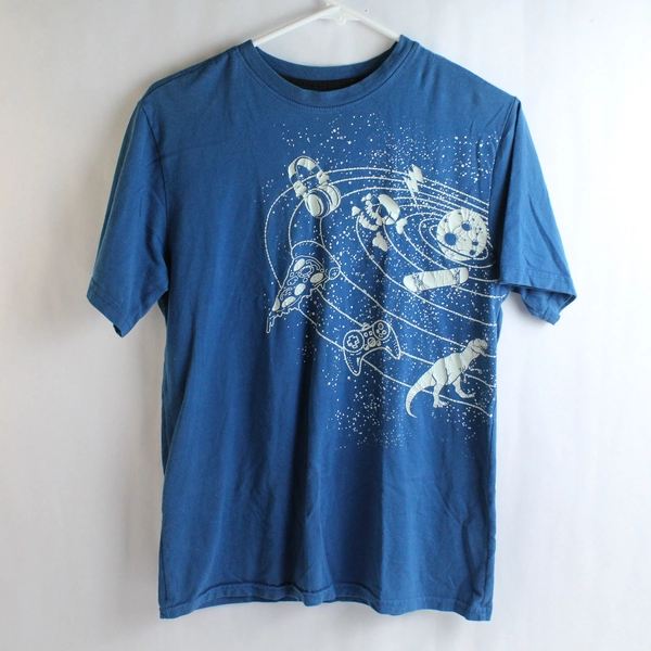 Wonder Nation Boy's Blue Short Sleeve Solar System T-Shirt Size XXL Cotton Blend