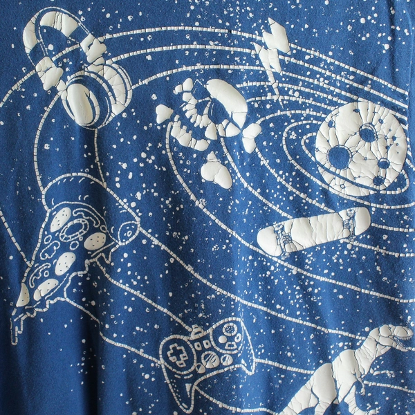 Wonder Nation Boy's Blue Short Sleeve Solar System T-Shirt Size XXL Cotton Blend