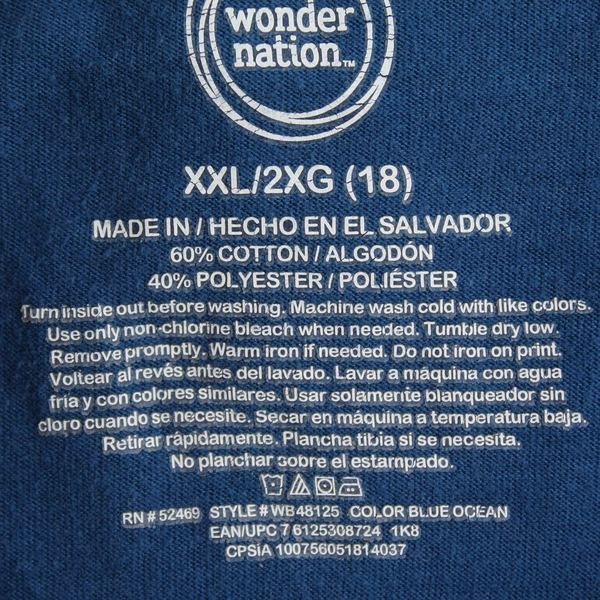 Wonder Nation Boy's Blue Short Sleeve Solar System T-Shirt Size XXL Cotton Blend