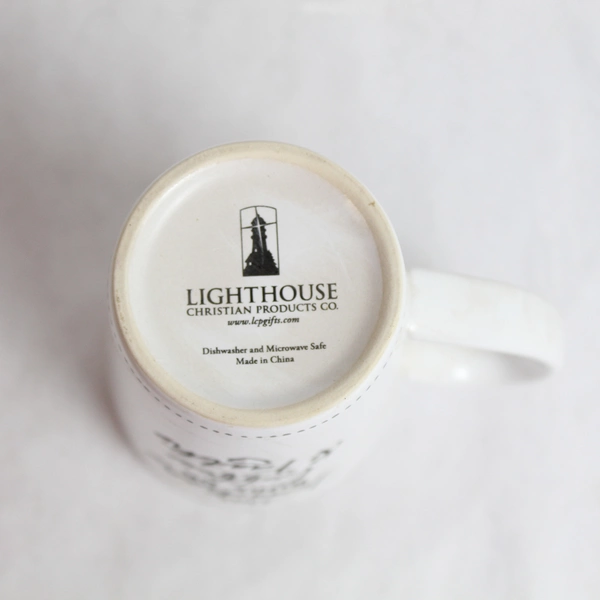 Lighthouse Coffee Mug "This Teacher Runs on Coffee & Faith" - White/Black
