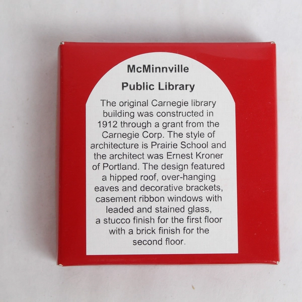 Vintage McMinnville OR Carnegie Library Solid Brass Ornament 2" Holiday Decor