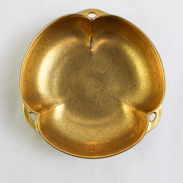 Vintage TK Thun Gold-Painted Floral Design Bowl #267