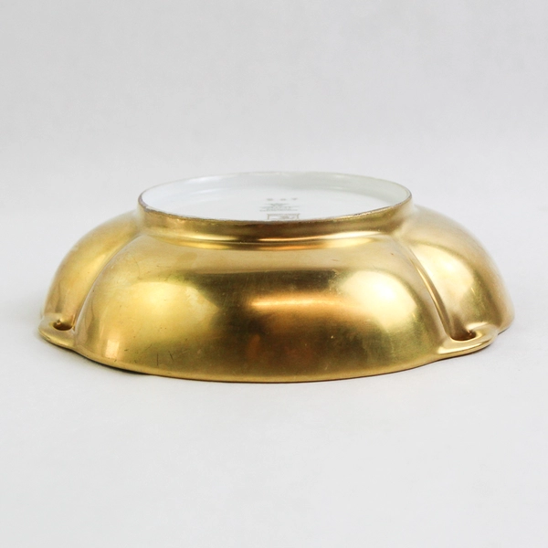 Vintage TK Thun Gold-Painted Floral Design Bowl #267