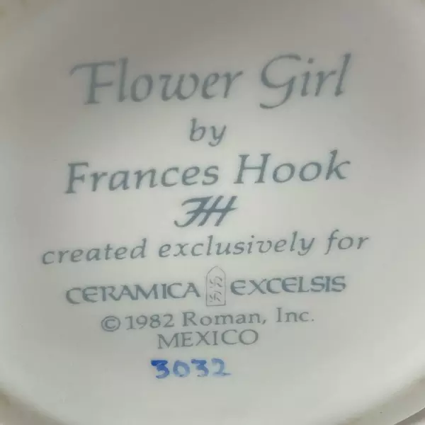 Vintage 1982 Roman Ceramica Excelsis Flower Girl Figurine #3032 6.5" Tall