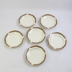 Lot of 6 Vintage Edwin Knowles Chartreus Saucers Only 6" Flawed