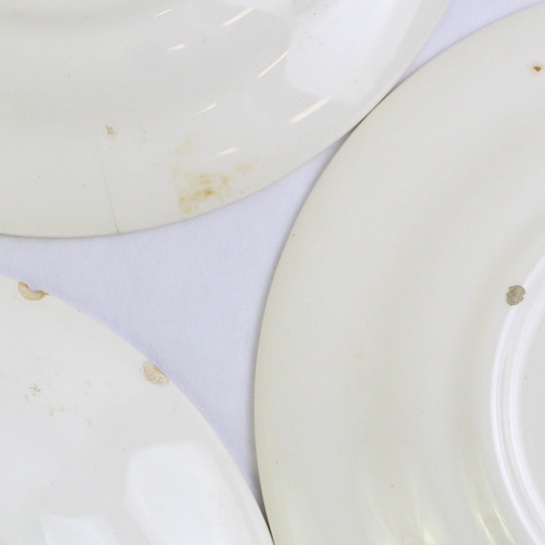 Lot of 6 Vintage Edwin Knowles Chartreus Saucers Only 6" Flawed