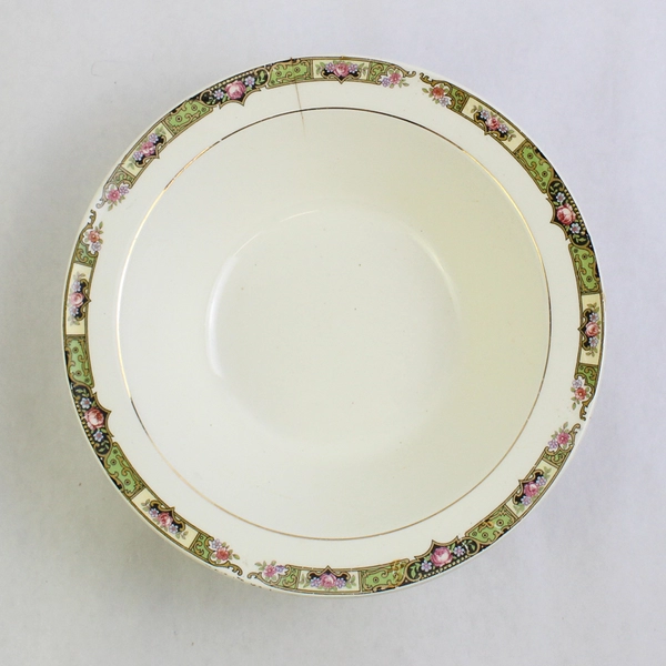 Vintage Edwin Knowles Chartreus Bowl 7.5" Flawed