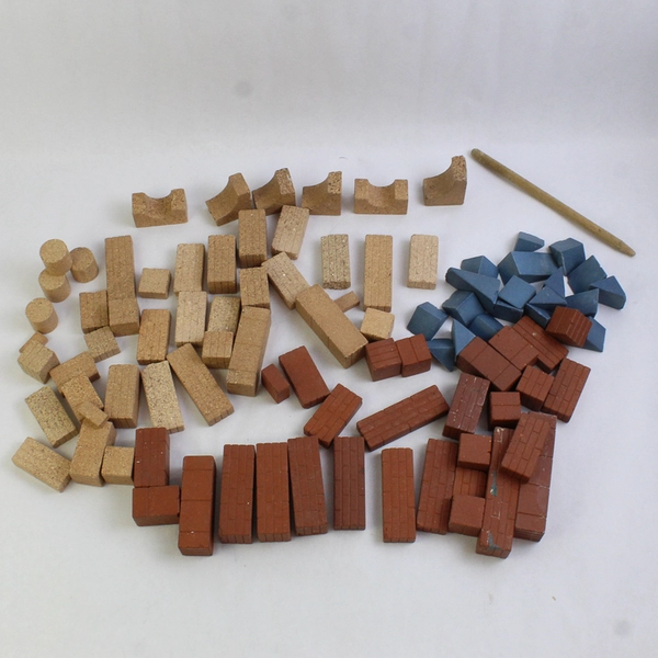 Vintage House And Garden 1945 Architector Jr Stone Building Block Set 96 Pieces