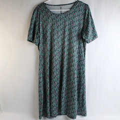 Women's Unbranded Black Multi-Color Floral Pattern Short Sleeve Midi Dress XL