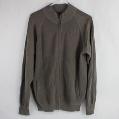 In Add Minus Women's Brown Gray Full Zip Long Sleeve Sweater Jacket Size M