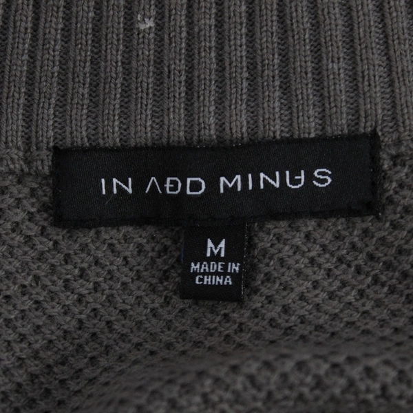 In Add Minus Women's Brown Gray Full Zip Long Sleeve Sweater Jacket Size M