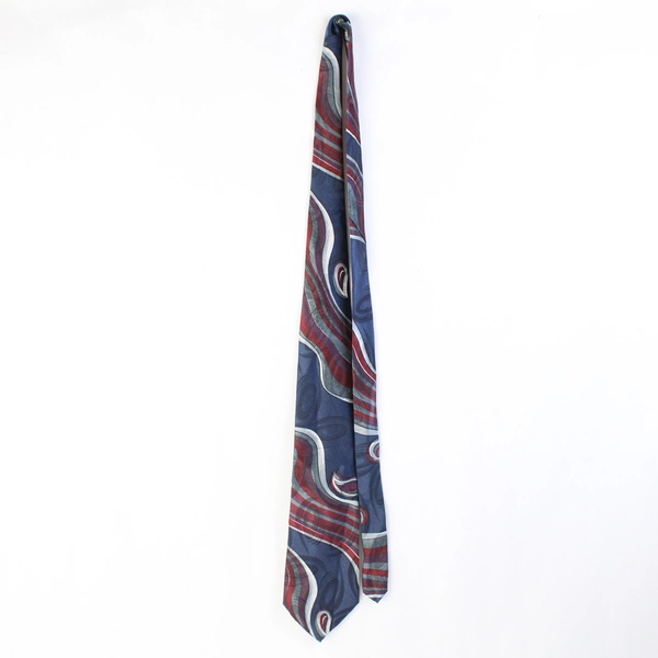 Windridge Dark Blue Purple Wine Patterned Neck Tie 60"