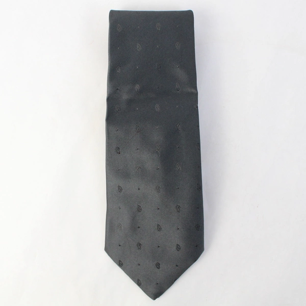Windridge Dark Gray Embroidered Neck Tie 58"