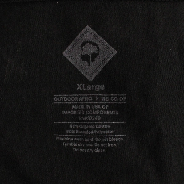 Outdoor Afro x REI Co-Op Women's Black States & Places Short Sleeve Tshirt Sz XL