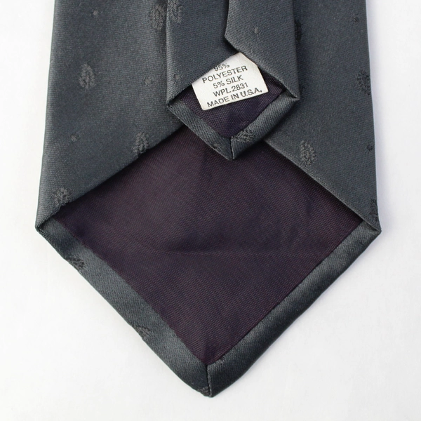 Windridge Dark Gray Embroidered Neck Tie 58"
