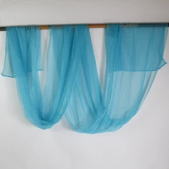 Jenin Home Fashion Blue Tulle Curtain Scarf 35" x 216"
