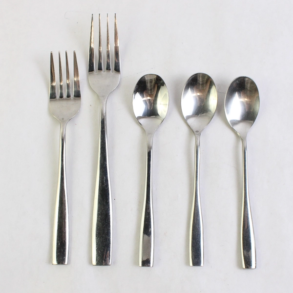 Lot of 5 Target Home Flatware Utensils Glossy Modern Minimal Stainless Steel