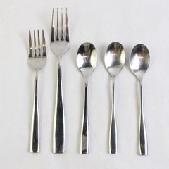 Lot of 5 Target Home Flatware Utensils Glossy Modern Minimal Stainless Steel