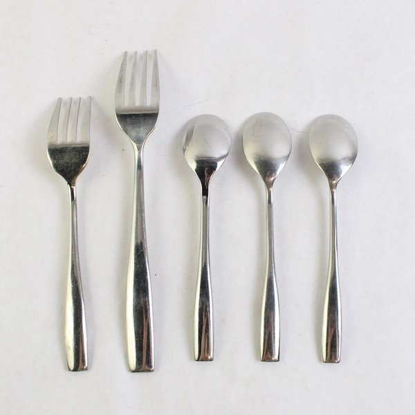 Lot of 5 Target Home Flatware Utensils Glossy Modern Minimal Stainless Steel