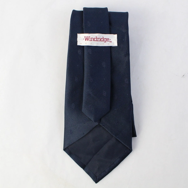 Windridge Navy Blue Embroidered Men's Necktie 58"