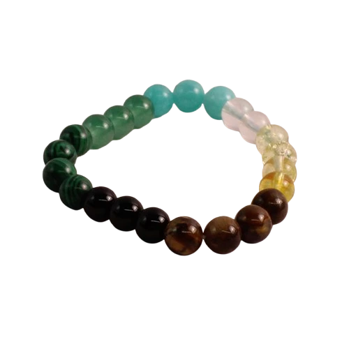 Gemstone Elastic Beaded Bracelet Jade Tigers Eye Malachite Made In China