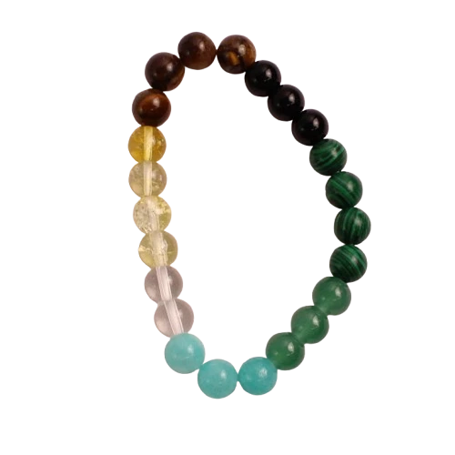 Gemstone Elastic Beaded Bracelet Jade Tigers Eye Malachite Made In China