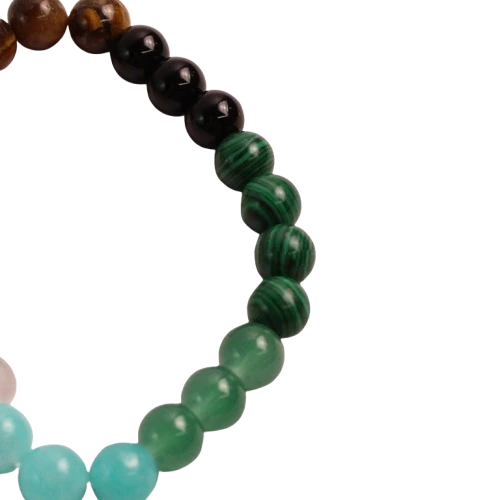 Gemstone Elastic Beaded Bracelet Jade Tigers Eye Malachite Made In China
