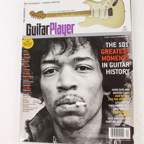 Guitar Player Magazine April 2005 Jimi Hendrix Ani DiFranco Frank Marino