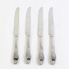 Lot of 4 Reed & Barton La Bella 9 5/8" Dinner Knives Solid Handle Stainless