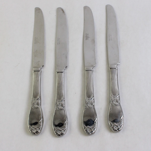 Lot of 4 Reed & Barton La Bella 9 5/8" Dinner Knives Solid Handle Stainless