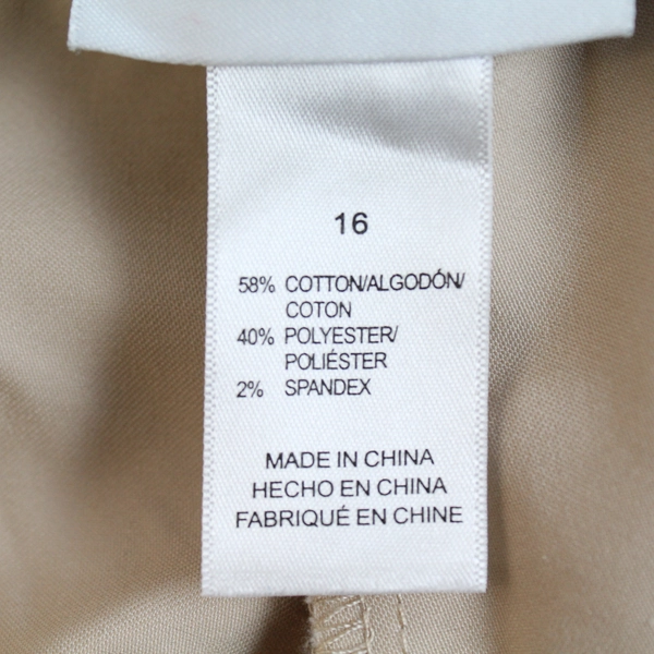 Alfred Dunner Women's Beige Elastic Waist Straight Leg Dress Pants Size 16