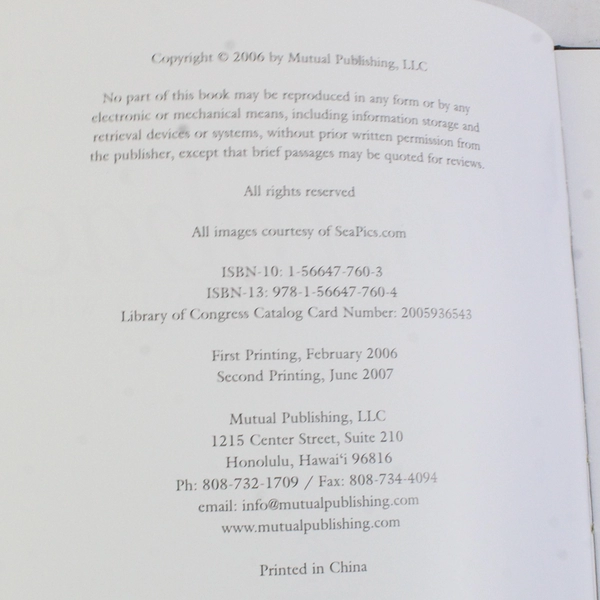 Humpback Images of Hawaii's Whales 2007 Hardcover Dust Jacket