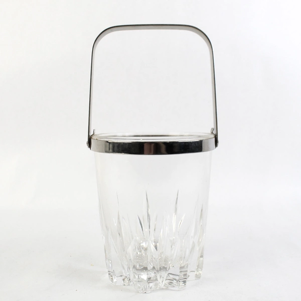 Vintage Inox Small Glass Ice Bucket with 18/8 stainless Handle