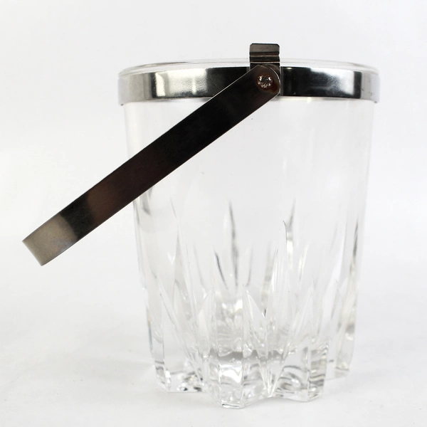 Vintage Inox Small Glass Ice Bucket with 18/8 stainless Handle