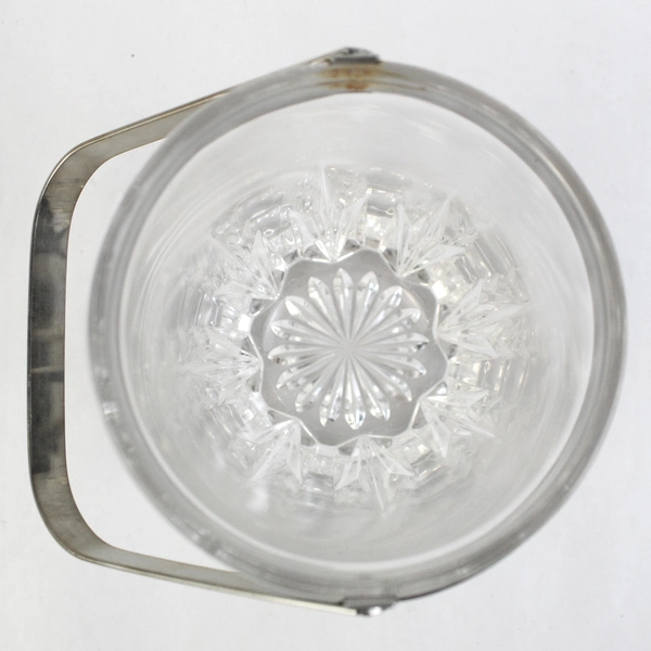 Vintage Inox Small Glass Ice Bucket with 18/8 stainless Handle
