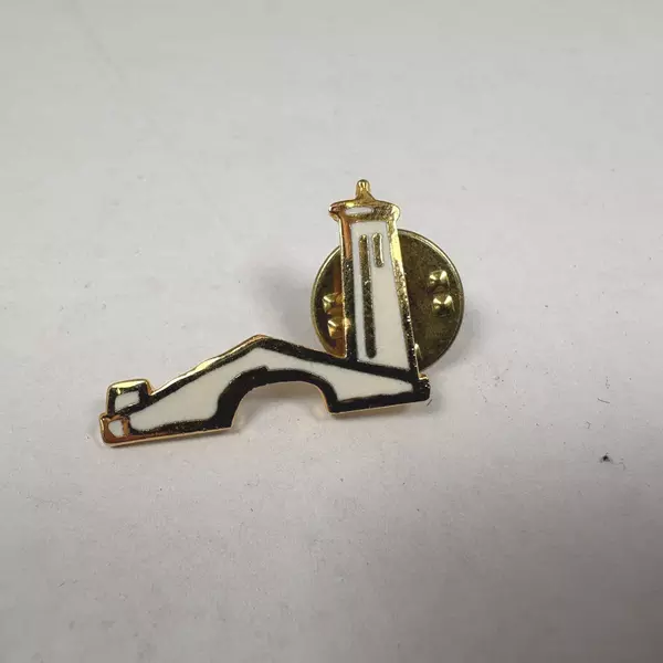 Lot of 3 Lighthouse & Bridge Enamel Pinback Collectibles