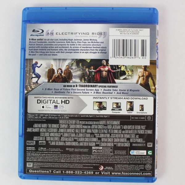 X-Men Days of Future Past (Blu-Ray DVD, 2014, 1 Disc)