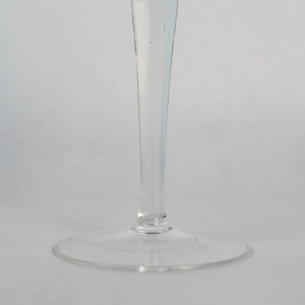 Vintage Etched Flower Straight Sided Clear Crystal Wine Glass Stemware