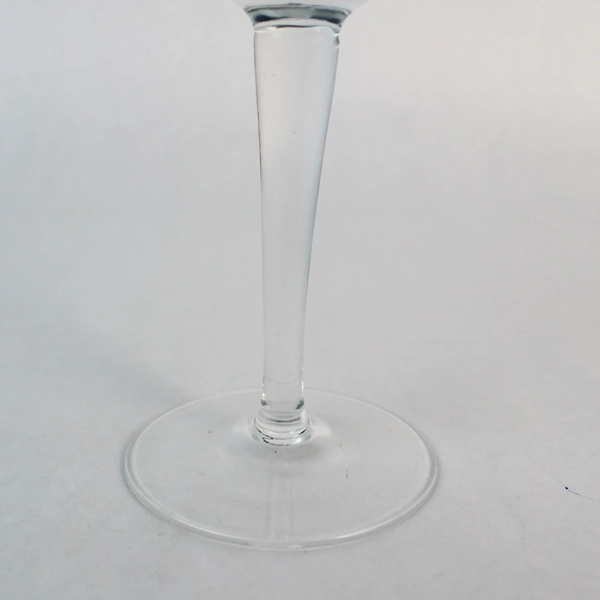 Vintage Etched Flower Straight Sided Clear Crystal Wine Glass Stemware