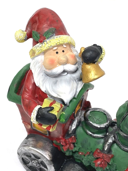 Lighted Santa in Train Engine Figurine - Battery Operated Christmas Decor