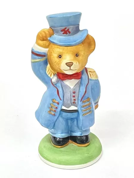 1986 Franklin Mint Alfred Teddington Bear Porcelain Figurine 3.75" Collectible